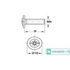 20 pcs Door Knob Handle M4 x 30mm Screws for