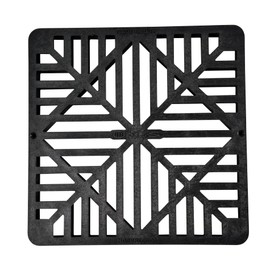 NDS 980G Square Catch Basin Drain Grate, Diamond Design, Fits 9-Inch Catch Basin Drain, Risers and Low Profile Adapter, 9-Inch, Black