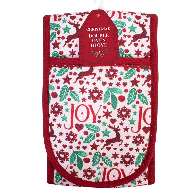 Christmas Joy 18 x 88cm Christmas Joy Double Oven Glove