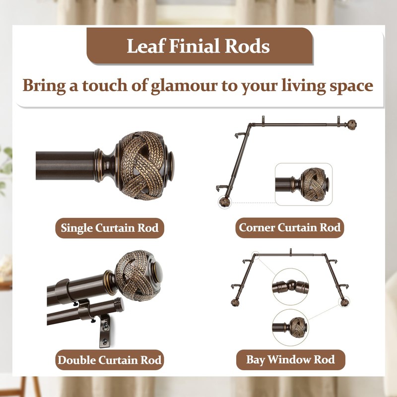 Curtain Rods 32 to 58 Inches (2.6 to 4.8 ft),