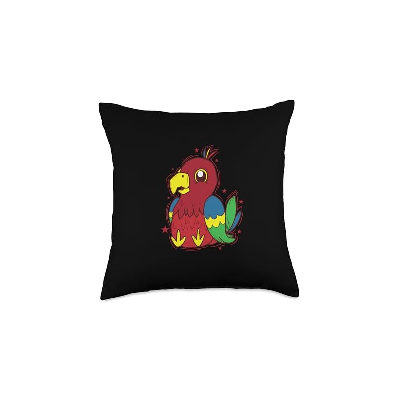 Parrot sitting Bird Animal Throw Pillow