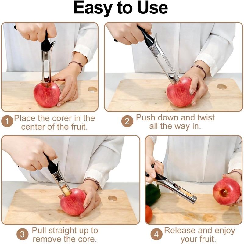 Premium Stainless Steel Apple Corer Tool - Easy to Use