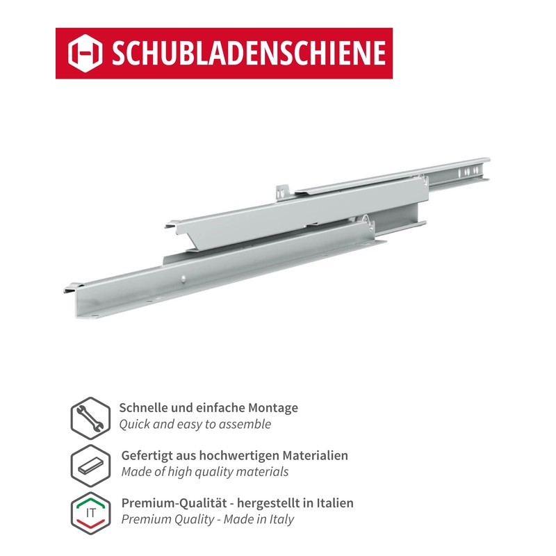 Gedotec Drawer runners with locking mechanism, full extension, 6041, 1