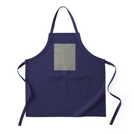 CafePress Retro Waves Pattern Orange Teal Coral Kitchen Apron with Pockets, Grilling Apron, Baking Apron
