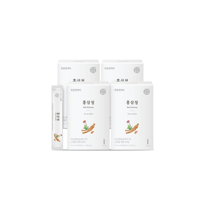 Cheonho Encare [천호엔케어] 하루활력 홍삼청 스틱 30포 4박스 [Cheonho Encare]