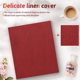 Popotop Photo Album 4x6 200 Pockets for Wedding Gifts,Linen Hardcover Picture Albums for Family Anniversary Baby Vacation Pictures