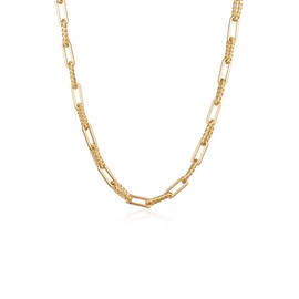 Elli Trend Basic Women's Square Link Necklace Gold, Metal, No Gemstone