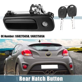 X AUTOHAUX 1 Set 1J6827565B 1J6827565A Trunk Switch Boot Tailgate Opener Release Handle with Lock for VW Golf 1993-1999 for VW Transporter 2003-2020
