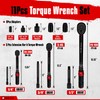 WETT 11Pcs Torque Wrench Set, 1/4'' & 3/8'' & 1/2''