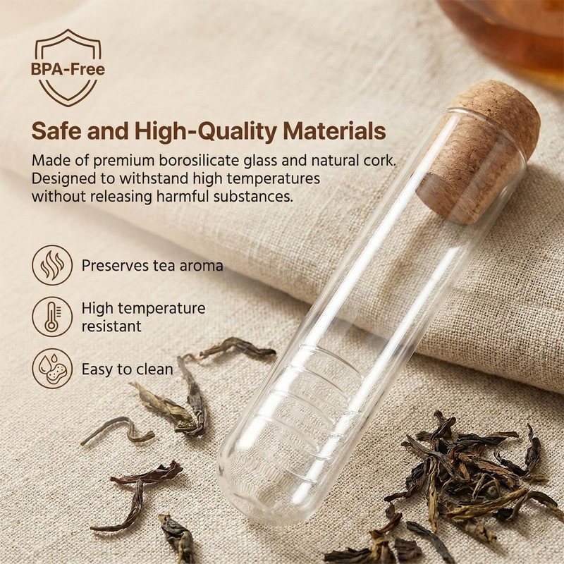 2 PCS Tea Infuser Glass Tea Strainers for Long Leaf