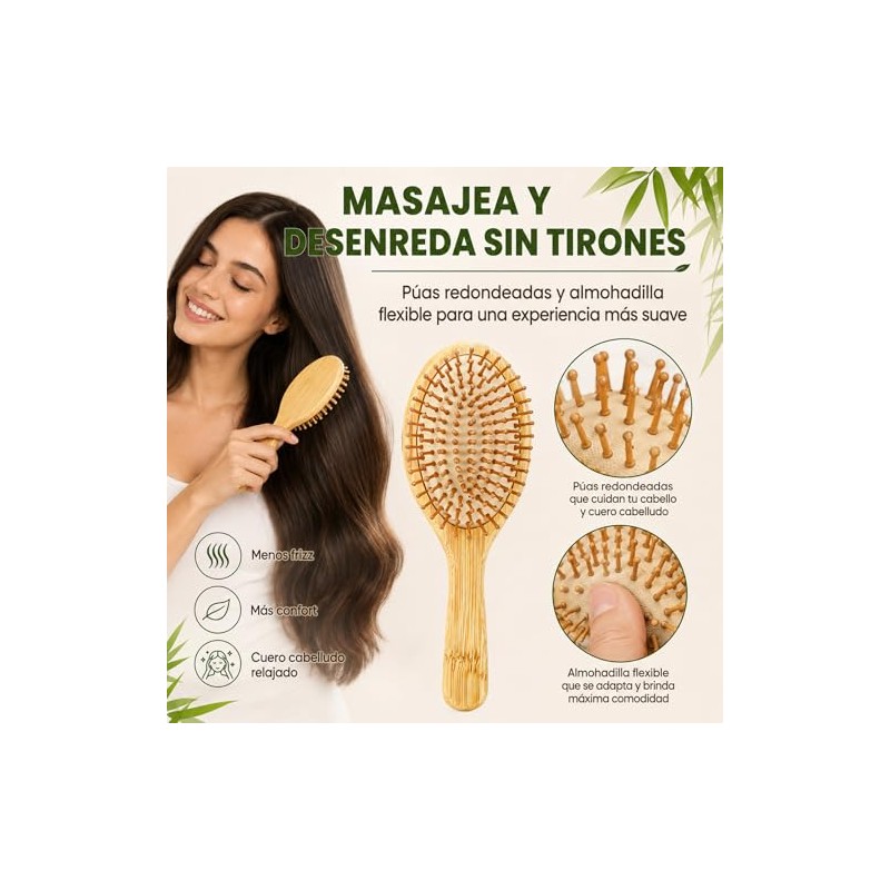 6 Piezas Cepillo para Cabello, Antiestático，Peine para Cabello Antiobstrucción, se
