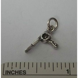 Wholesale Charms Sterling Silver 3D 20x10mm Hair Blow Dryer Hairdresser Charm