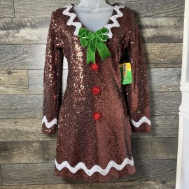 Tipsy Elves Bodycon Gingerbread Dress Sequin Holiday Party Christmas Size Small