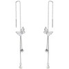 Butterfly Tassel Threader Earrings for Women Girls Delicate Pearl Charm