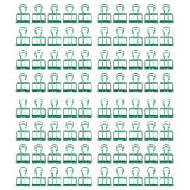 19mm 80pcs Binder Clips Strong Clamping Force Metal Hollow Tail Clips Small Binder Clips Paper Clamps Office Supplies Green