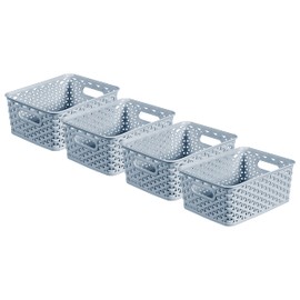 Curver My Style Small Rectangular Storage Basket 4L - Blue (Pack of 4)