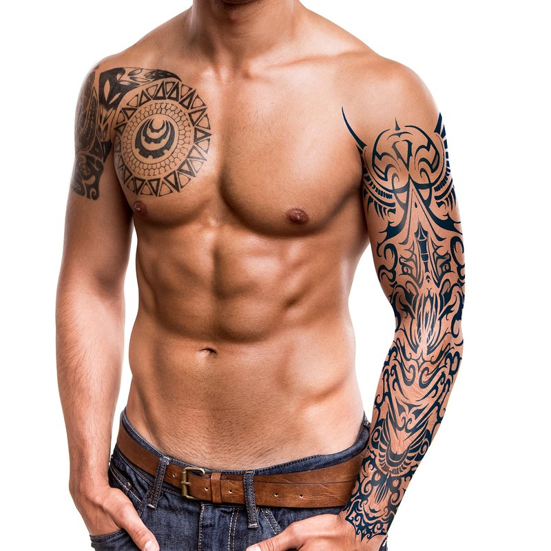 Qpout Semi-Permanent Temporary Tattoos for Men and Women, 1-2 Weeks