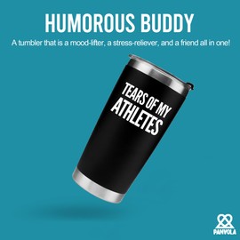 Panvola Tears of My Athletes Coach Gifts for Men Women Athletic Trainer Gifts Sports Team Manager Vacuum Insulated Tumbler Stainless Steel Travel Mug with Lid and Straw 20 oz Black