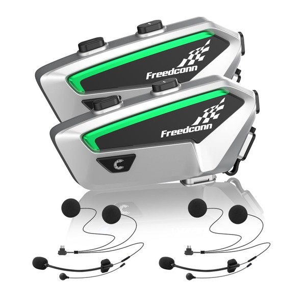 FreedConn FX Motorcycle Bluetooth Headset with Music Sharing, 2pcs FX