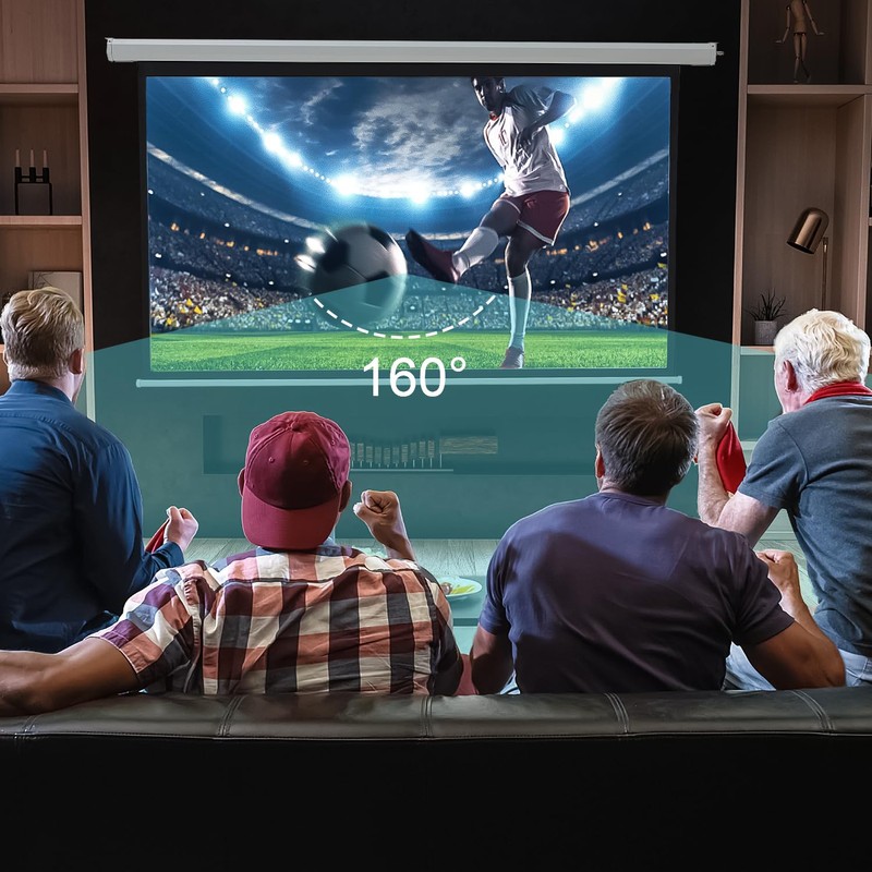 YODOLLA 100" Projector Screen Motorized 4:3, 4K HD Pull Down