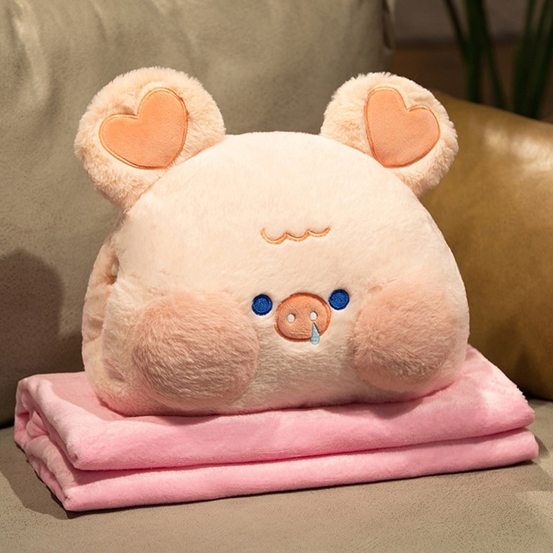 Stuffed Animals Travel Blanket Pillow Set Soft Plush Hugging Pillow