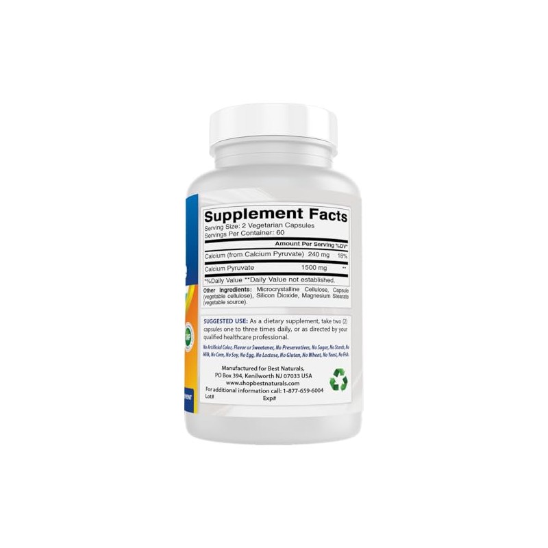 1 piruvato de calcio 750 mg cápsula por Best Naturals