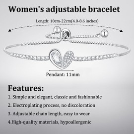 DMNQ Tennis Bracelet, Tennis Bracelet, Valentine's Day, Bracelet Girls, Bracelet Women, Jewellery Gifts for Mothers, Friends and Girls, Birthday Gifts for Women