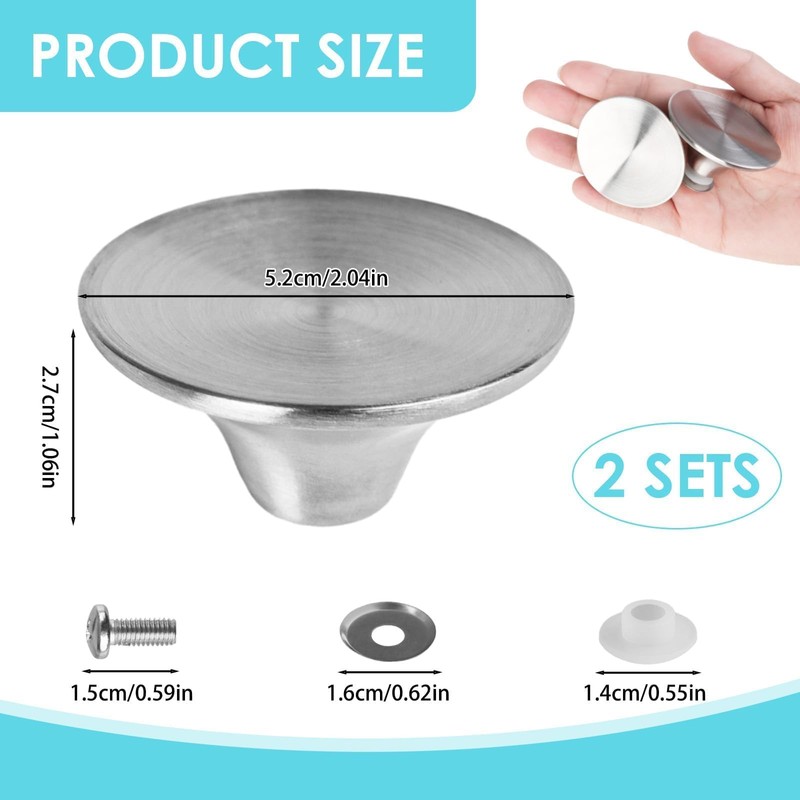 OnrySxn Dutch Oven Knob, 2 Pack Stainless Steel Pot Lid