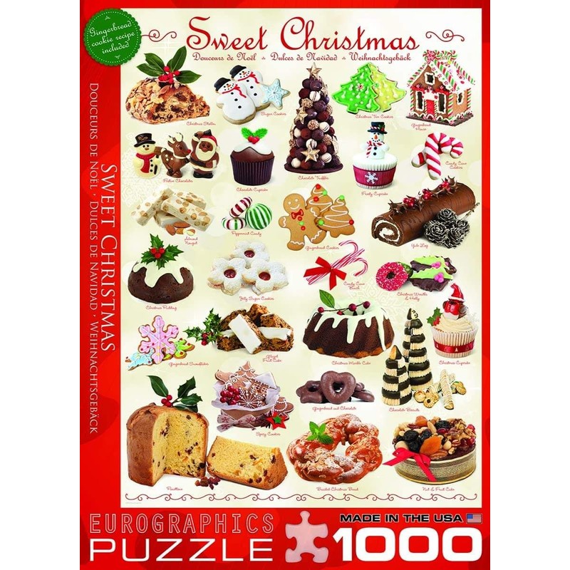 Sweet Christmas 1000 Piece Puzzle Jigsaw Puzzle 19 x 27in