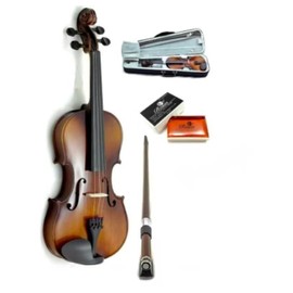 Sky New Solid Wood Antique Viola Outfit with Lightweight Case, Bow and Rosin (16 Inch)
