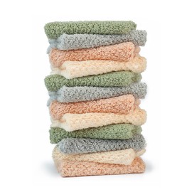 K&janet6am Microfiber Cleaning Cloth for Kitchen, 12 Pack Premium Coral Velvet Dish Cloths for Washing Dishes, Super Absorbent Coral Fleece Cleaning Cloths, Nonstick Oil Washable Fast Drying Rags