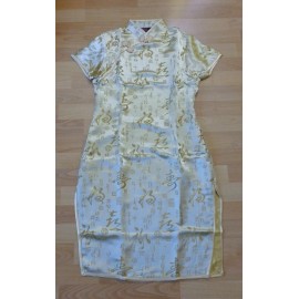 SHENG TANGKUYI Women's Cheongsam Long Dress Short Sleeve Chinese Retro Style Dress Size XXXL