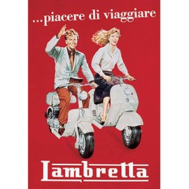 Vintage Art Poster, Lambretta Italian Scooter (20"x28")