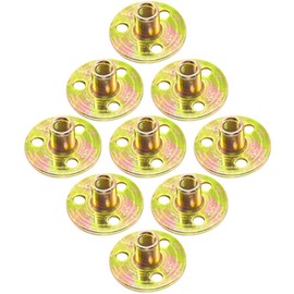 Ruidee Pack of 10 T-Nuts M8 Brad Bore Carbon Steel T Nuts Round Base Flange Nut for Furniture Fittings (FL-LM/M8)