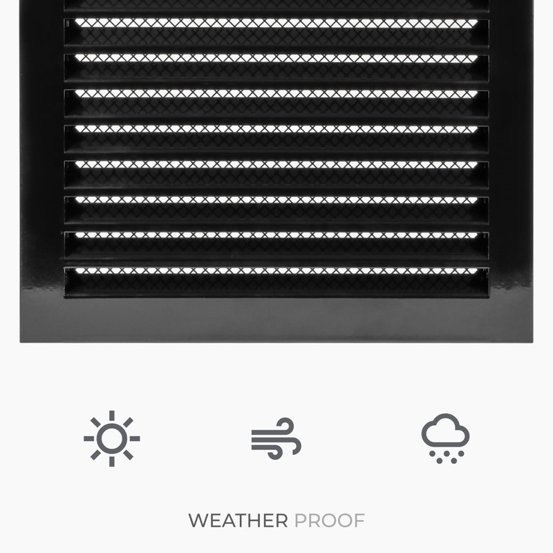 12" x 12" Inch Black Galvanized Steel Vent Cover -