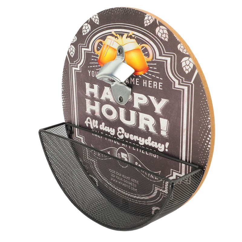 Wall Bottle Opener and Catcher Retro Design Decorative Beer Bottle