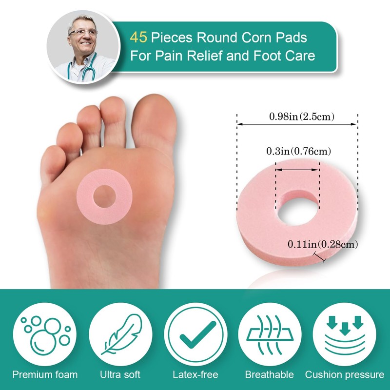Corn Cushions Callus Pads, Corn Removers for Feet, Self-Stick Callus