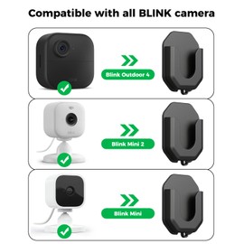 3 Pack Blink Camera No Drill No Screws Wall Mount Bracket for Blink Mini /Mini 2 /Blink Outdoor 4 /Blink Indoor Camera, HBV Adhesive Mount