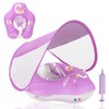 LOOWARTS Baby Pool Float with Canopy and Safety Seat,Infant Swim