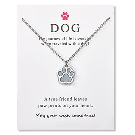 Glow in the Dark Blue Necklaces for Women Silver Dog Paw Print Necklace Choker for Women Men Puppy Dog Lovers Necklace Gifts for Women Girls Adjcatable Best Friend Pendant Dog Friendship Necklaces