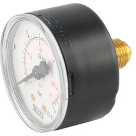 Fittingteile - Horizontal pressure gauge Ø 40, 50, 63 mm - Class 2.5 for compressed air and vacuum (diameter: Ø 50 mm - display range: 0 to 16 bar)
