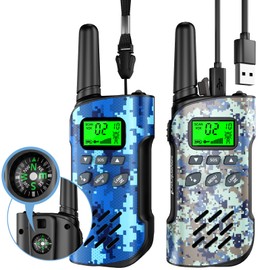 Inspireyes Walkie Talkies for Kids Rechargeable, Easter Basket Stuffers,Gifts for Kids, Toys for Boys and Girls, 2 Pack Long Range, Outdoor Play, Family Games, Hiking Camping Gear