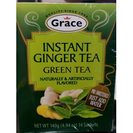 Grace Instant Ginger Tea Green Tea (4.94 oz & 14 Bags x Box)