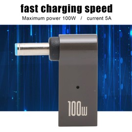 ASHATA 100W Type C USB C to DC Adapter, 90 Degree Angled Type C Female to DC Male 4.5mm x 3mm Adapter PD Emulator Trigger for Laptop, 4.5mm x 3mm