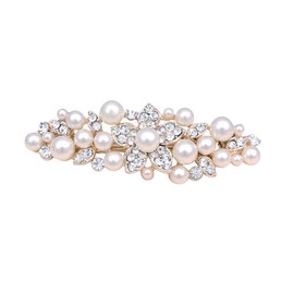 Women's Pearl Flower Motif Hair Barrette Hair Ornament (5 Petals)