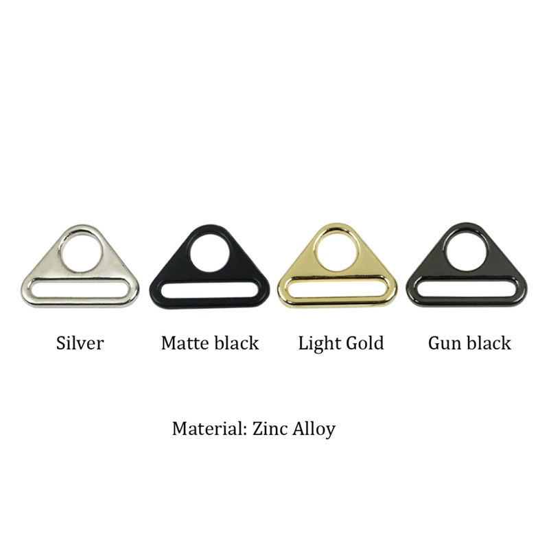 Bluemoona Zinc Alloy Round Hole Triangle D-ring Adjustment Buckle for