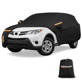 BIGACOVER Car Cover for Toyota RAV4 2012-2025 XA30 XA40 XA50 Waterproof PEVA Cotton Lining Outdoor Cover Windproof UV Protection with Door Zipper & Wind Straps