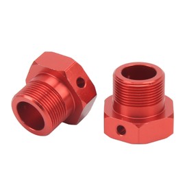 2Pcs RC Aluminum Wheel Hex Hubs 24mm Aluminium Alloy Stable RC 24mm Wheel Hex Hubs for ARRMA 1/5 Outcast Kraton 8s Red