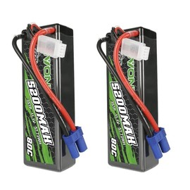 OVONIC 80C 3S 5200mAh 11.1V Lipo Batería con conector EC5 para arrma 1/10, 1/8, 1/7Scale RC Coches y Camiones Buggy Truggy 2pcs