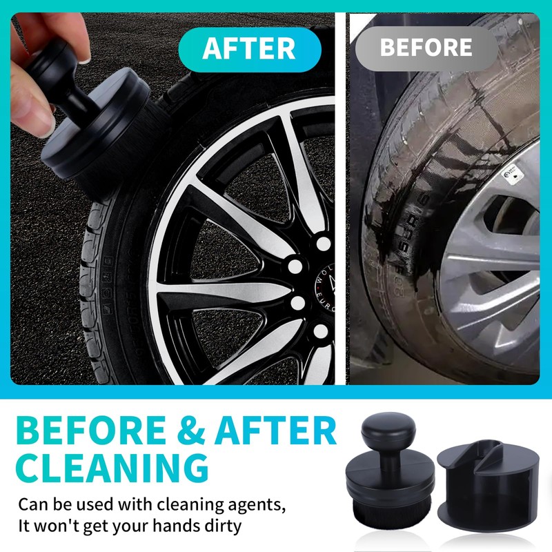 IPELY Tire Shine Brush, Tire Dressing Brush with Storage Base,